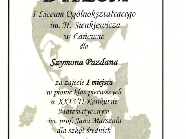 tap finałowy XXXVII Konkursu Matematycznego im. prof. Jana Marszała 