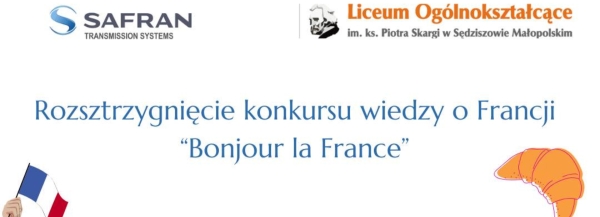Wyniki konkursu wiedzy o Francji „Bonjour la France”