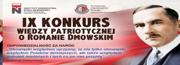 Zwycięstwo w ogólnopolskim Konkursie Wiedzy Patriotycznej o Romanie Dmowskim